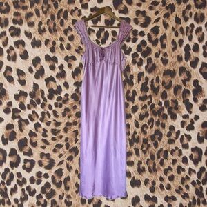 Madewell Silk Satin Milkmaid Midi Slip Dress - Lilac Lavender Purple